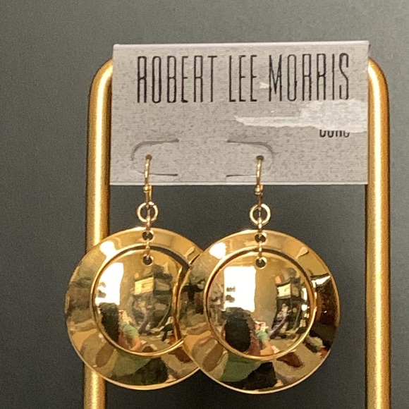 NWT Robert Lee Morris gold tone circle earrings - Picture 4 of 4
